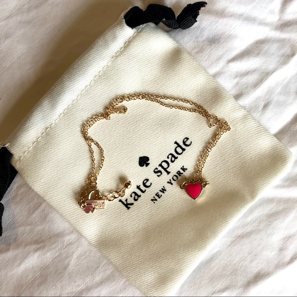 Kate Spade Pink Enamel Heart Mini Pendant